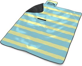 Sablio Plážová deka Modro-žlté pruhy: 200x140 cm