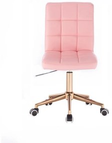 LuxuryForm DESIGN Stolička TOLEDO na zlatej podstave s kolieskami - ružová