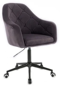 LuxuryForm DESIGN Kreslo ANDORA VELUR na čierne podstave s kolieskami - tmavo šedé