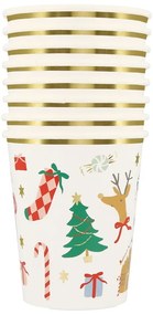 Papierové jednorazové tégliky v súprave 8 ks Jolly Christmas – Meri Meri