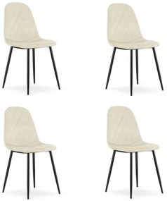 Set štyroch jedálenských stoličiek ASTI zamatový béžový (4 ks)