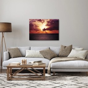 Obraz slnko za mrakmi (70x50 cm)