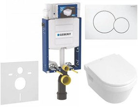 GEBERIT Kombifix súprava 5v1 - inštalačný modul, závesné WC DirectFlush a Softclose sedátko VILLEROY &amp; BOCH Architectura, tlačítko Sigma01, 115.770.11.5 (alpská biela), 110.302.00.5 NB1