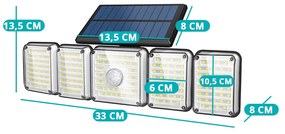 5 panelová otočná 300 LED- ová solárna lampa