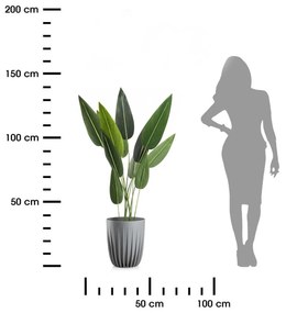 PLASTOVÝ KVETINÁČ STRIPPED 30X35,5 CM SIVÁ