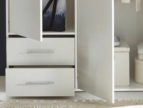 Šatníková skriňa Valencia, 155 cm, biela