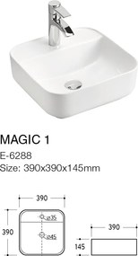 Comad Keramické umývadlo na dosku UM-6288 MAGIC 40 DP, biela