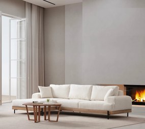 Elegantná rohová pohovka Eti, 280 x 170 cm, ľavá, biela