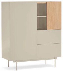 Vysoká komoda v dekore duba v béžovo-prírodnej farbe 100x120 cm Otto – Teulat
