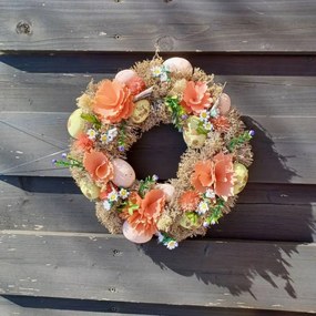 DECOLED Veľkonočný veniec, 30 x 8 cm, ružové kvety