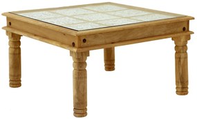 furniture-nabytek.cz - Konferenčný stolík so sklom a z dreva manga 80x45x80