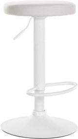 Barová stolička Ponte - koženka, biely rám - Biela