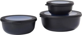 Potravinové škatuľky v súprave 3 ks Nordic black – Mepal