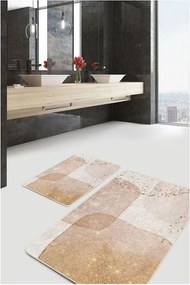 Béžové zamatové kúpeľňové predložky v súprave 2 ks 60x100 cm – Mila Home