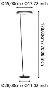 Eglo 390167 - LED Stmievateľná stojacia lampa CAREDARA LED/23W/230V 3000K