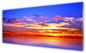 Obraz na akrylátovom skle Nebo mraky more krajina 125x50 cm