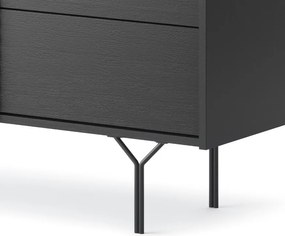 Skrinka so zásuvkami Raven, čierna