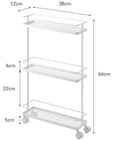 Biely kovový pojazdný regál 38x66 cm Tower – YAMAZAKI