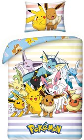 DETSKÉ BAVLNENÉ OBLIEČKY POKEMON 140X200 CM, 1KS 70X90 CM VZOROVANÉ
