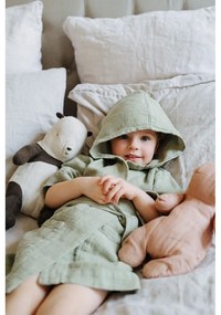 Detský zelený ľanový župan Linen Tales Nature, vel. 122 - 128