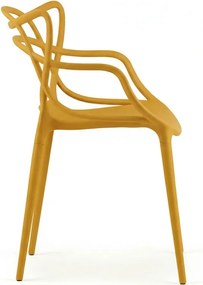 Súprava 4 ks plastových stoličiek KATO, horčicová