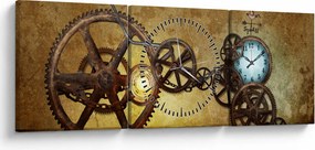 Obraz strojčekov historických hodín (s hodinami) (90x30 cm)