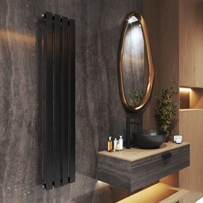 Gamma Vertical, vykurovacie teleso 296x1400 mm, 458 W, čierna matná, GMA-VERT-1400296-BK