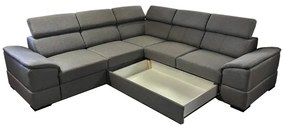 Univerzálna rohová rozkladacia sedacia súprava s úložným priestorom GRANADA tmavošedá