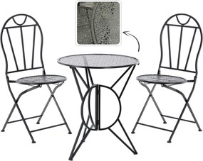 CH Kovový záhradný nábytok Susan - stôl + 2 stoličky