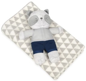 Babymatex Deka DAVID 75x100 cm - Sivá s hračkou Panda