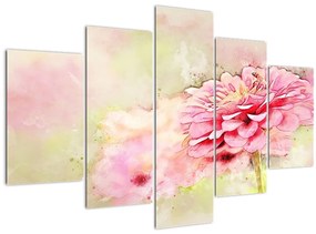 Obraz - Ružový kvet, aquarel (150x105 cm)
