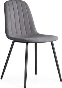 Jedálenská stolička LUMO zamatová, grafitová / čierne nohy