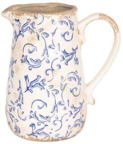 Retro džbán s modrými kvetmi - 17 * 12 * 18 cm