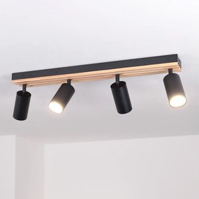 Brilagi - Bodové svietidlo SELE WOOD ACOUSTIC 4xGU10/30W/230V čierna/drevo