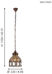 Eglo 49765 - Závesné svietidlo JADIDA 1xE27/60W