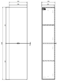 Cersanit S598-050-DSM - Závesná kúpeľňová skrinka MALIKA 160x40 cm lesklá biela