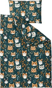 Bavlnené obliečky CATTAMI POLY tmavozelené Rozmer obliečky: 70 x 90 cm | 140 x 220 cm