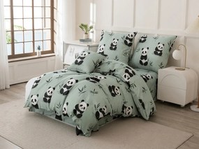 Obliečky z mikrovlákna PANDA RELAX mentolové Rozmer obliečky: 70 x 90 cm | 140 x 200 cm