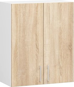 Kuchynská linka Lima 240 cm presklená biela/dub sonoma