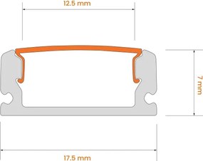 SADA 1x LED pásik so senzorom FLEX LED/3,6W/4xAA 2 m + 2x zabudovateľný profil 1 m
