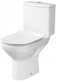 Cersanit City New CleanOn, kombi wc so splachovaním 3/5l, horizontálny odtok + antibakteriálne toaletné sedátko z duroplastu, biela, K35-037