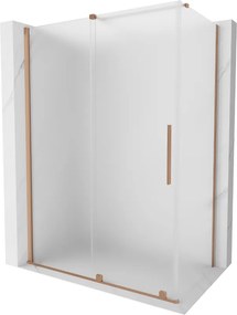 Mexen Velar, sprchový kút s posuvnými dverami 140 x 80 cm, 8mm sklo námraza, medená matná, 871-140-080-31-65