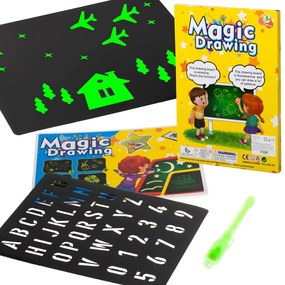 KIK Magická svetelná kresliaca tabuľa + kreatívna súprava s UV perom