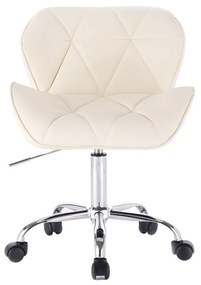 LuxuryForm DESIGN Stolička MILANO na strieborné podstave s kolieskami - krémová