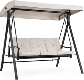 Antracitová/béžová kovová záhradná hojdačka Taurus – Bizzotto