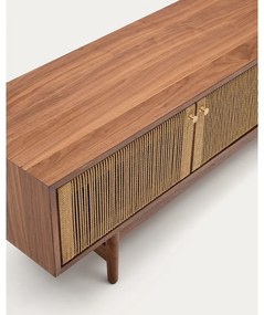 Hnedý TV stolík v dekore orecha 200x50 cm Elan – Kave Home