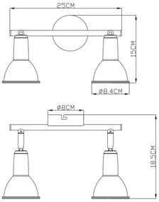 Globo 54648-2 - Bodové svietidlo 2xE14/40W