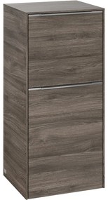 VILLEROY &amp; BOCH Subway 3.0 závesná bočná skrinka nízka, 1 dvierka + 1 zásuvka, pánty vľavo, 400 x 362 x 860 mm, Stone Oak, C59400RK