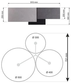 Stropné svietidlo SPACE 3xE27/60W/230V biela/strieborná