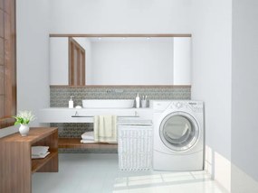 Kôš na bielizeň 114 l prútený biely